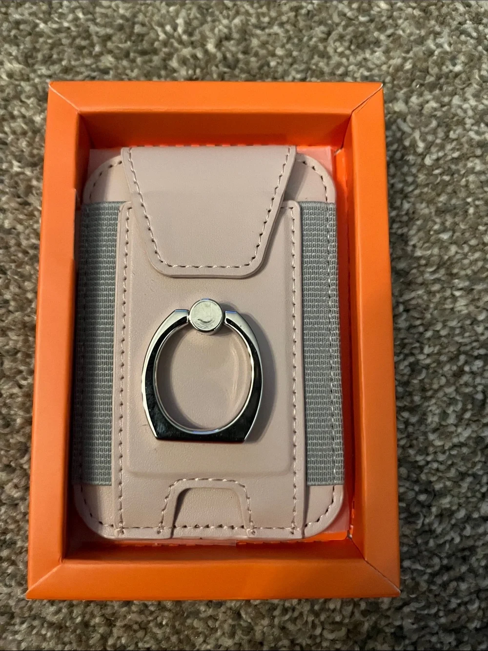 Pink magnetic Leather Phone Wallet with Ring Stand